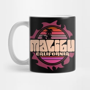 Malibu beach california vintage retro sun Mug